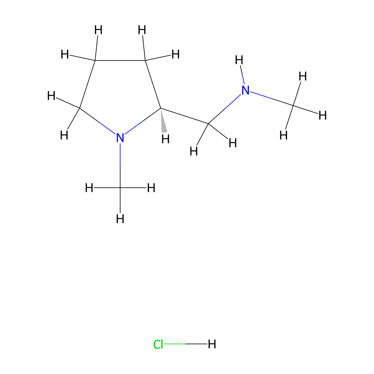 (S)-N-Methyl-1-(1-methylpyrrolidin-2-yl)methanamine hydrochloride molecular structure, CAS 2044711-33-1