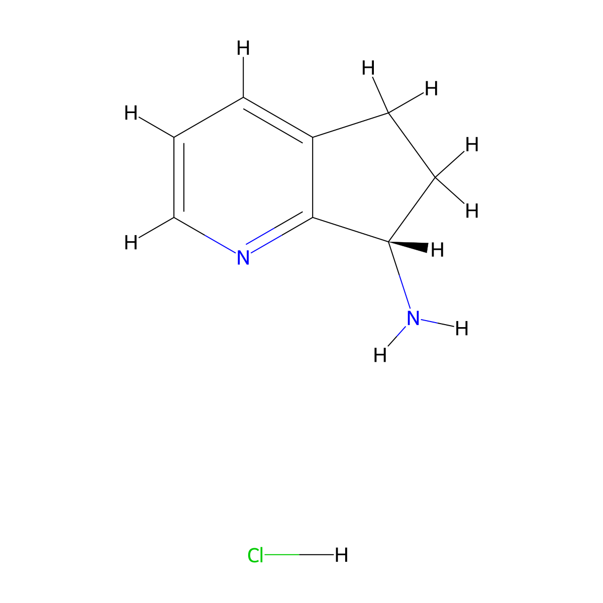 (S)-6,7-Dihydro-5H-cyclopenta[b]pyridin-7-amine hydrochloride molecular structure, CAS 2044711-36-4