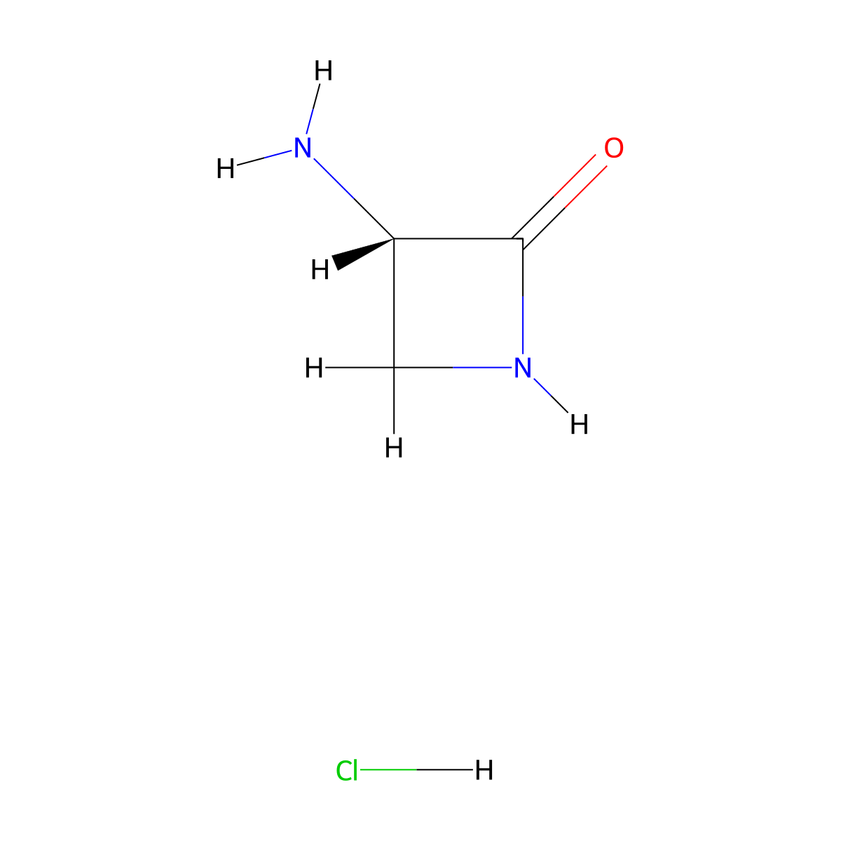 (S)-3-Aminoazetidin-2-one hydrochloride molecular structure, CAS 2044711-48-8