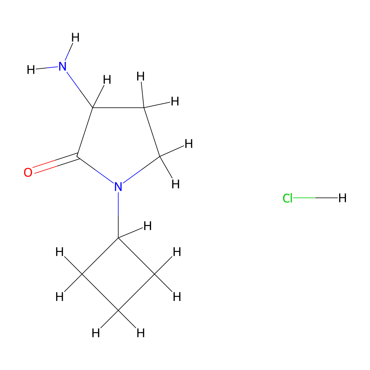 3-Amino-1-cyclobutylpyrrolidin-2-one hydrochloride molecular structure, CAS 2044712-55-0