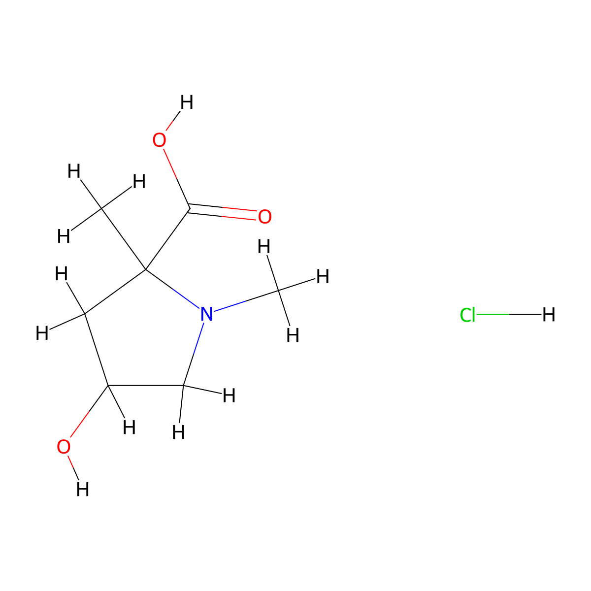 4-Hydroxy-1,2-dimethylpyrrolidine-2-carboxylic acid hydrochloride molecular structure, CAS 2044712-62-9