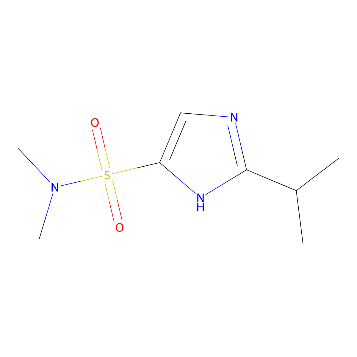 N,N-dimethyl-2-(propan-2-yl)-1H-imidazole-4-sulfonamide molecular structure, CAS 2044712-85-6