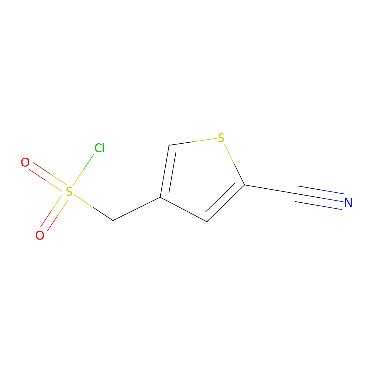 (5-Cyanothiophen-3-yl)methanesulfonyl chloride molecular structure, CAS 2044712-91-4