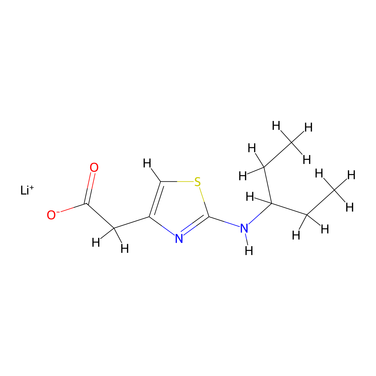 Lithium(1+) ion 2-{2-[(pentan-3-yl)amino]-1,3-thiazol-4-yl}acetate molecular structure, CAS 2044713-03-1