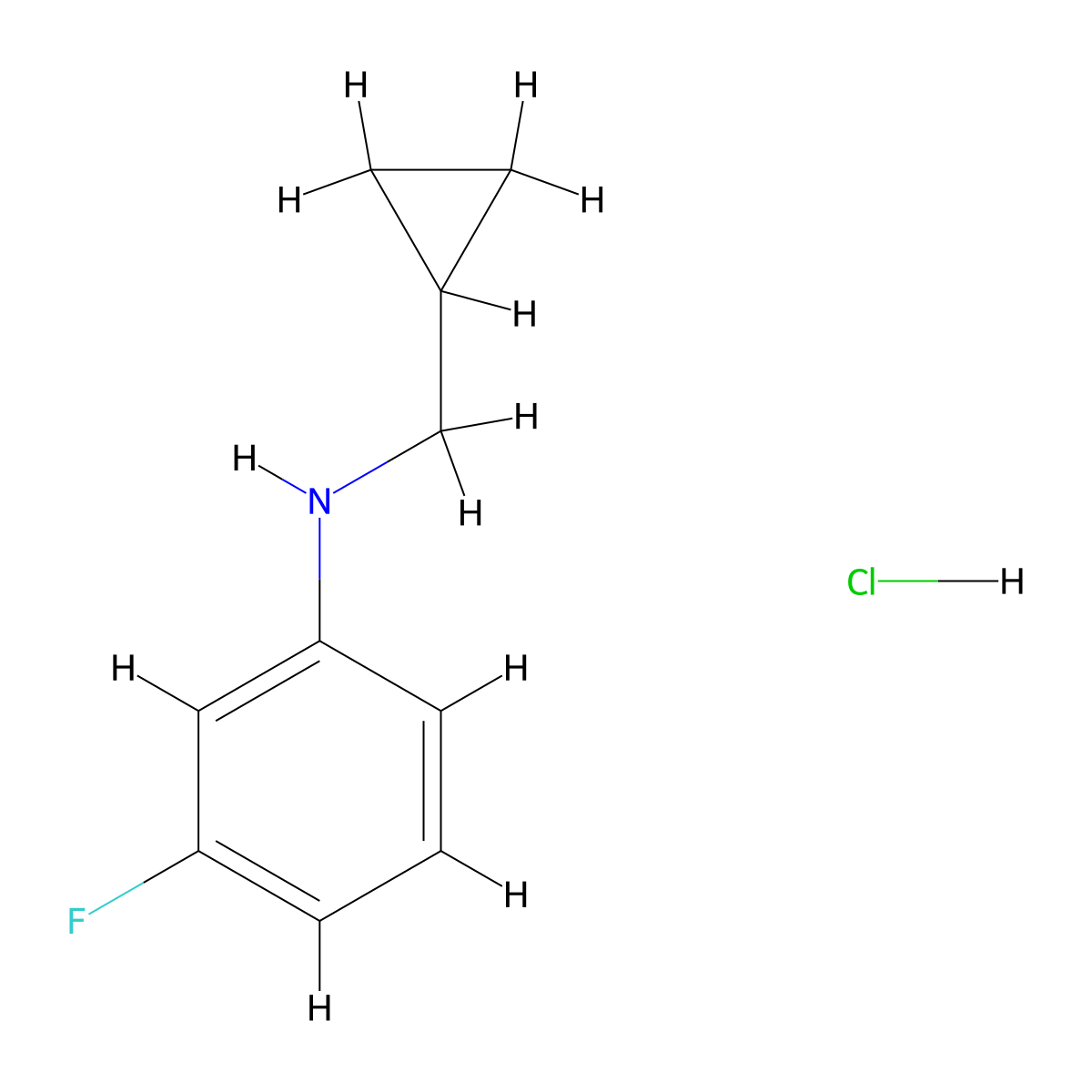 N-(cyclopropylmethyl)-3-fluoroaniline hydrochloride molecular structure, CAS 2044713-06-4