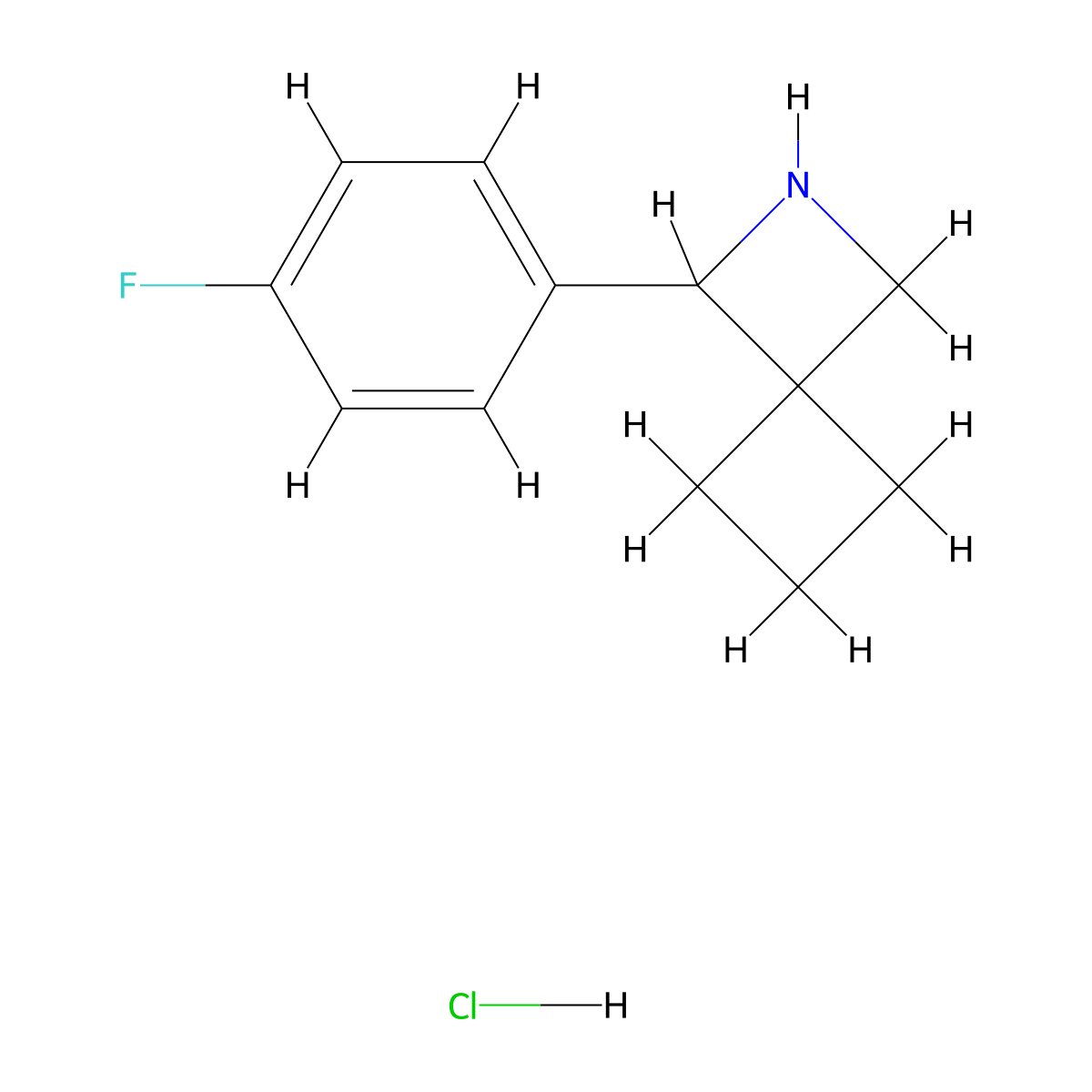 1-(4-Fluorophenyl)-2-azaspiro[3.3]heptane hydrochloride molecular structure, CAS 2044713-13-3