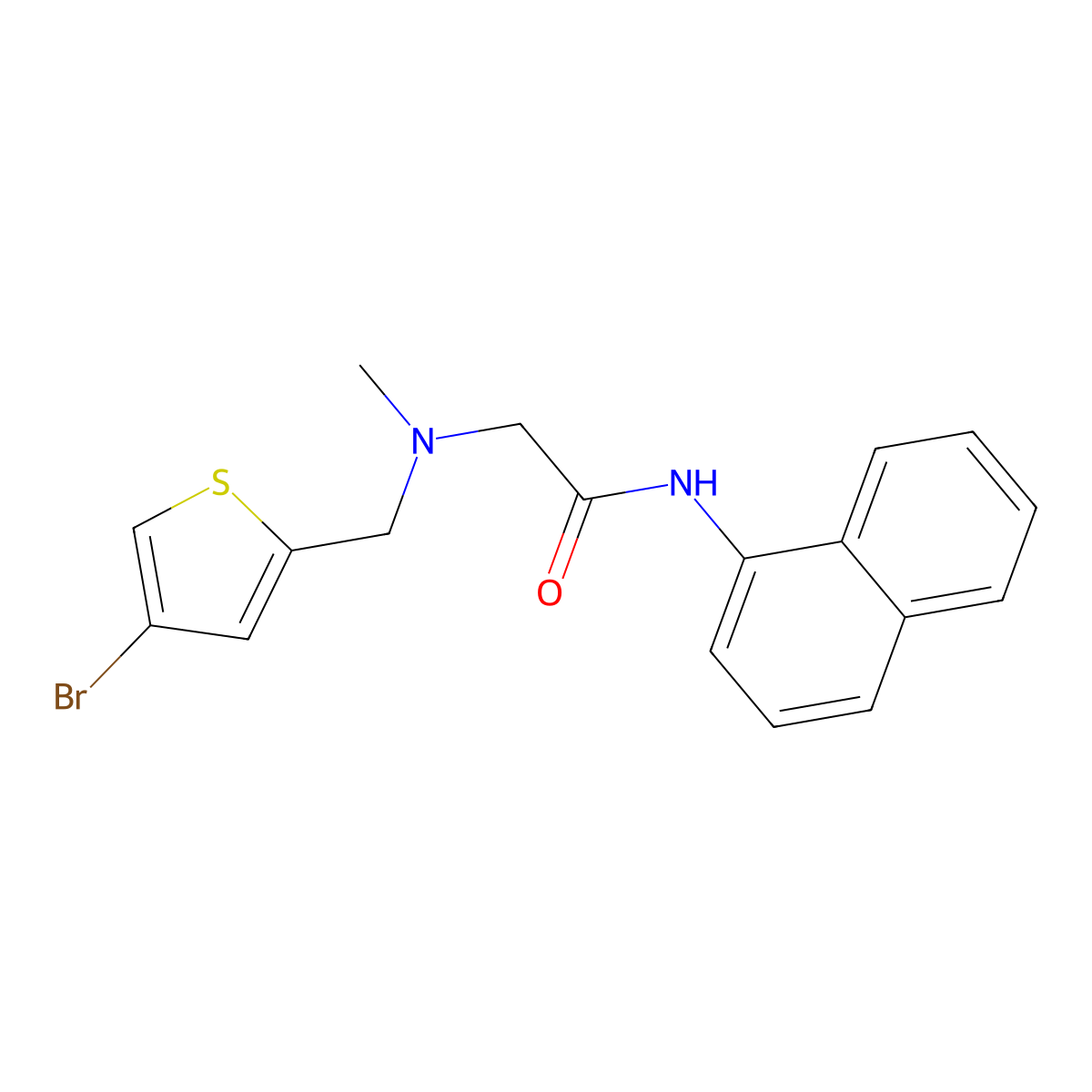 2-{[(4-bromothiophen-2-yl)methyl](methyl)amino}-N-(naphthalen-1-yl)acetamide molecular structure, CAS 2044713-14-4