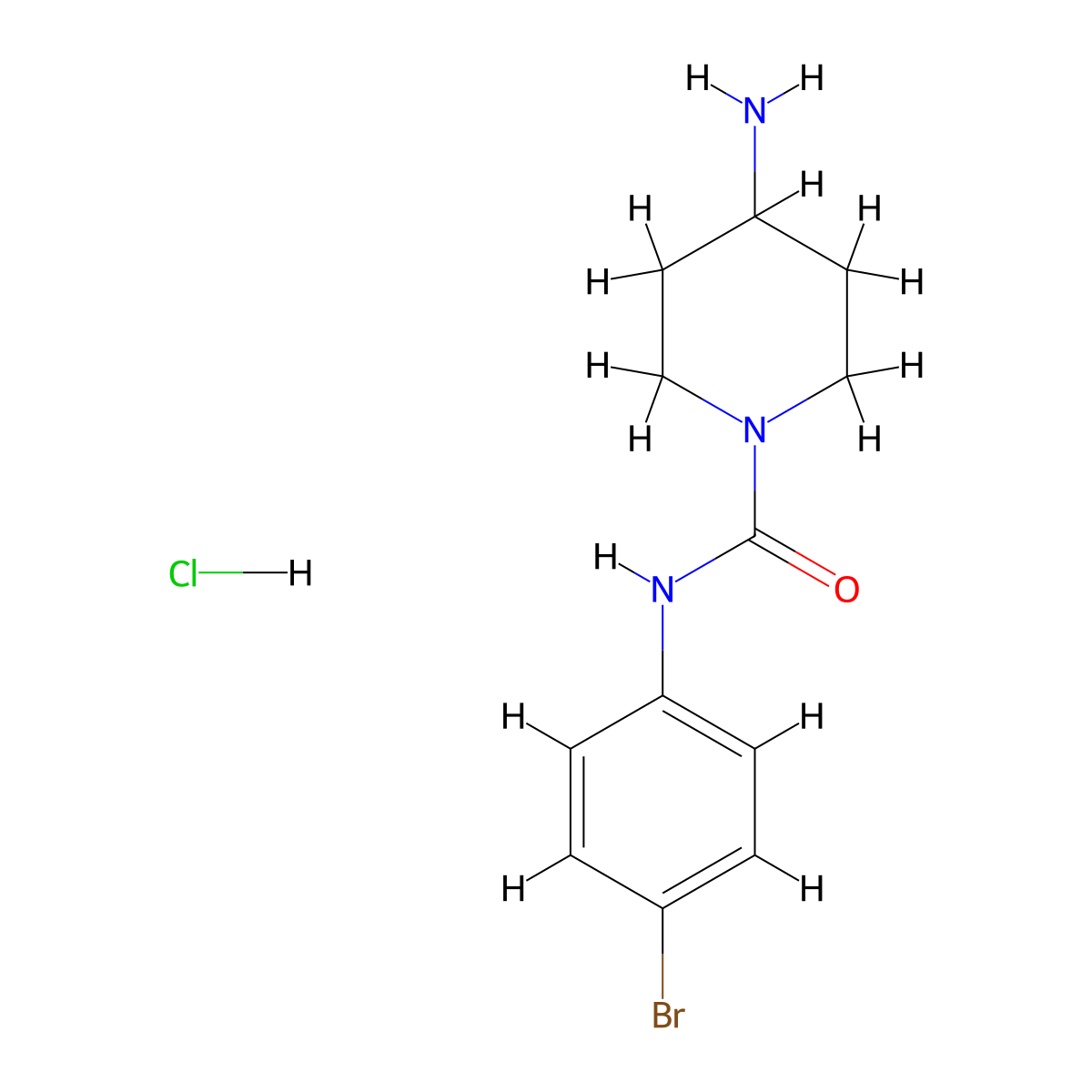4-amino-N-(4-bromophenyl)piperidine-1-carboxamide hydrochloride molecular structure, CAS 2044713-16-6