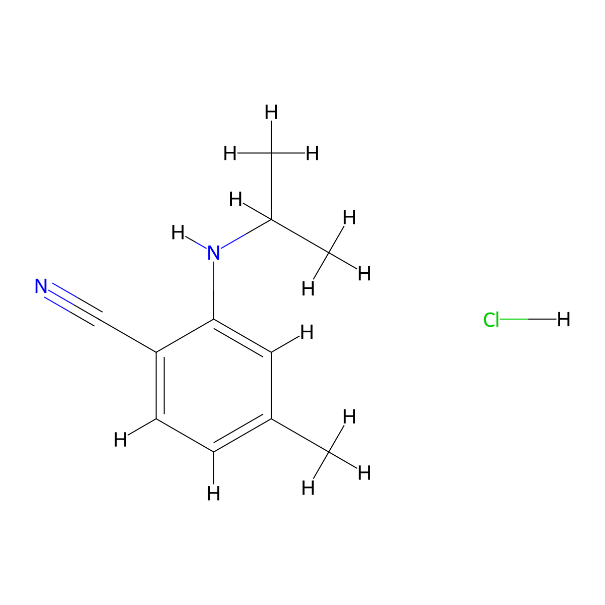 4-Methyl-2-[(propan-2-yl)amino]benzonitrile hydrochloride molecular structure, CAS 2044713-22-4