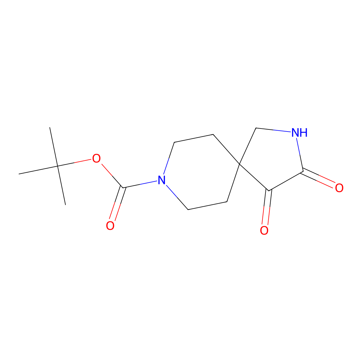 Tert-butyl 3,4-dioxo-2,8-diazaspiro[4.5]decane-8-carboxylate molecular structure, CAS 2044713-28-0