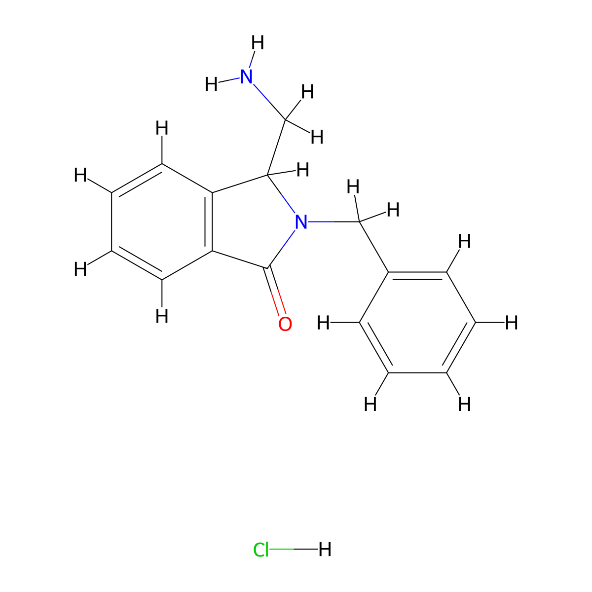 3-(aminomethyl)-2-benzyl-2,3-dihydro-1H-isoindol-1-one hydrochloride molecular structure, CAS 2044713-29-1
