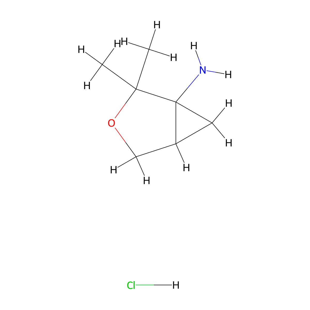 2,2-Dimethyl-3-oxabicyclo[3.1.0]hexan-1-amine hydrochloride molecular structure, CAS 2044713-37-1
