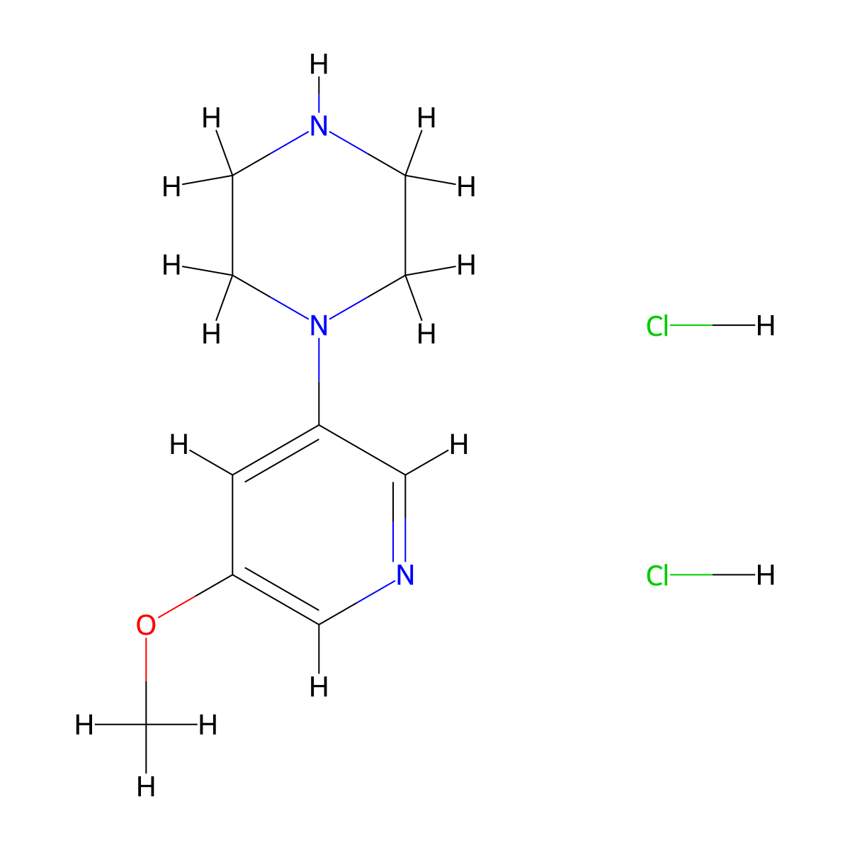 1-(5-Methoxypyridin-3-yl)piperazine dihydrochloride molecular structure, CAS 2044713-39-3
