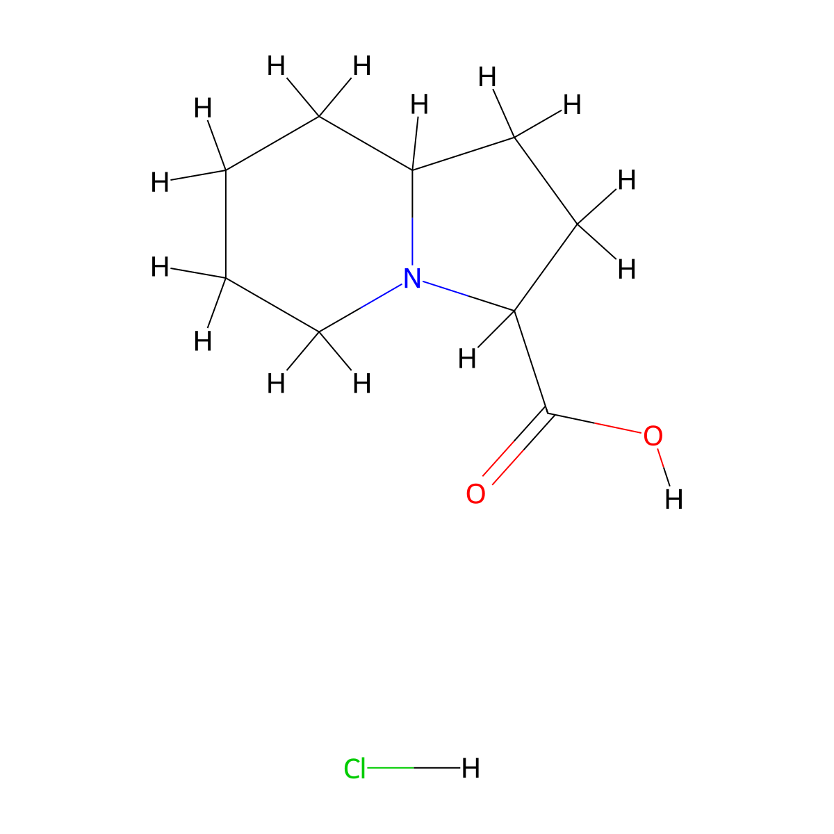 Octahydroindolizine-3-carboxylic acid hydrochloride molecular structure, CAS 2044713-41-7