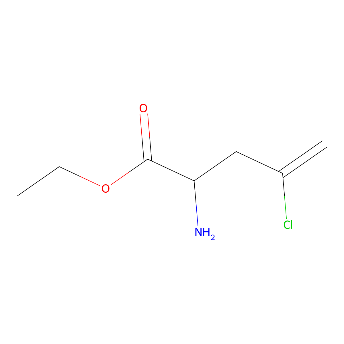 Ethyl 2-amino-4-chloropent-4-enoate molecular structure, CAS 2044713-50-8