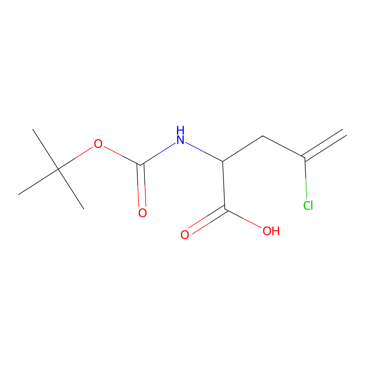 2-{[(Tert-butoxy)carbonyl]amino}-4-chloropent-4-enoic acid molecular structure, CAS 2044713-54-2