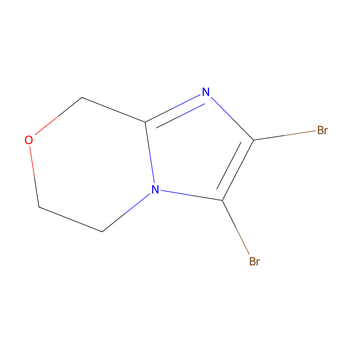 2,3-dibromo-5H,6H,8H-imidazo(2,1-c)(1,4)oxazine molecular structure, CAS 2044713-57-5