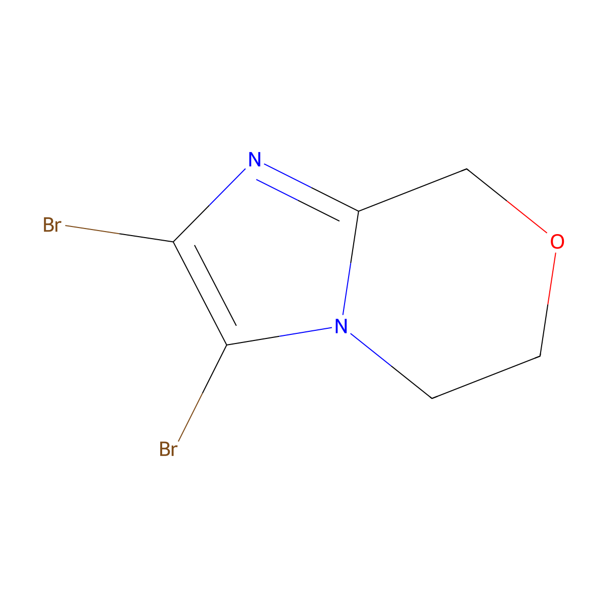 2,3-dibromo-5H,6H,8H-imidazo(2,1-c)(1,4)oxazine molecular structure, CAS 2044713-57-5
