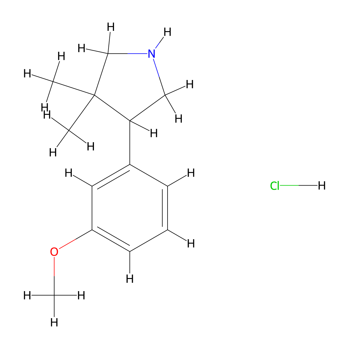 4-(3-Methoxyphenyl)-3,3-dimethylpyrrolidine hydrochloride molecular structure, CAS 2044713-59-7