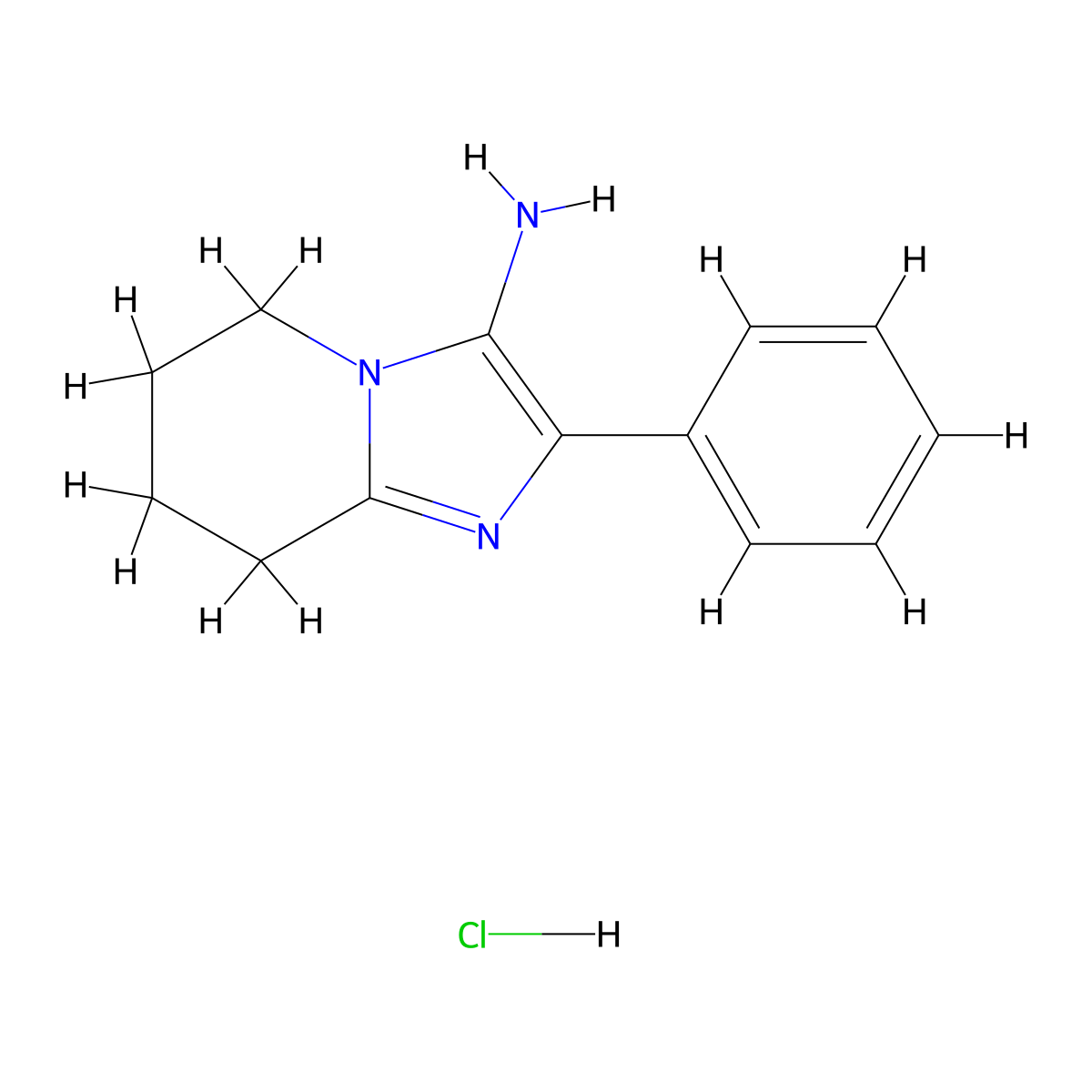 2-phenyl-5H,6H,7H,8H-imidazo[1,2-a]pyridin-3-amine hydrochloride molecular structure, CAS 2044713-61-1