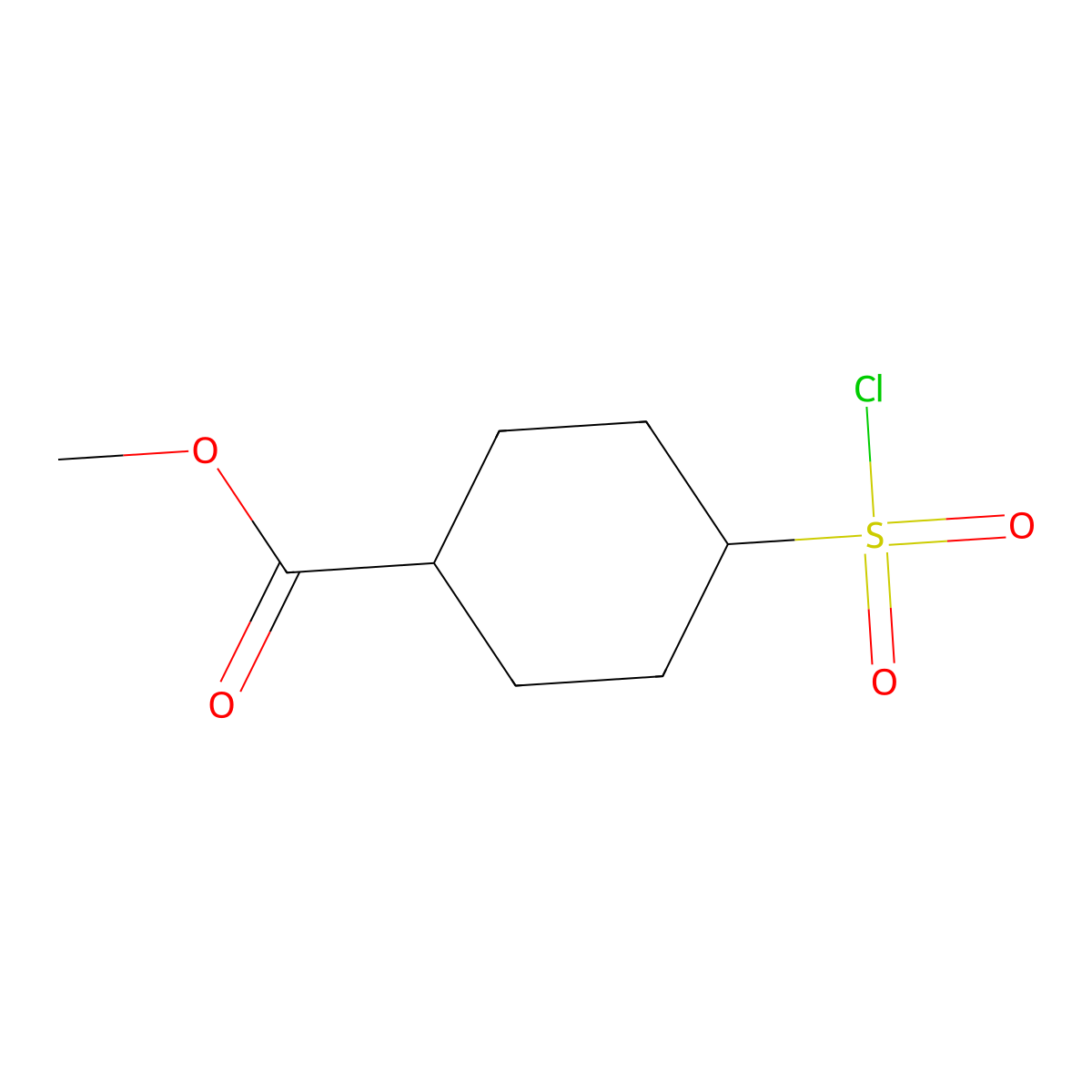 Methyl 4-(chlorosulfonyl)cyclohexane-1-carboxylate molecular structure, CAS 2044713-64-4