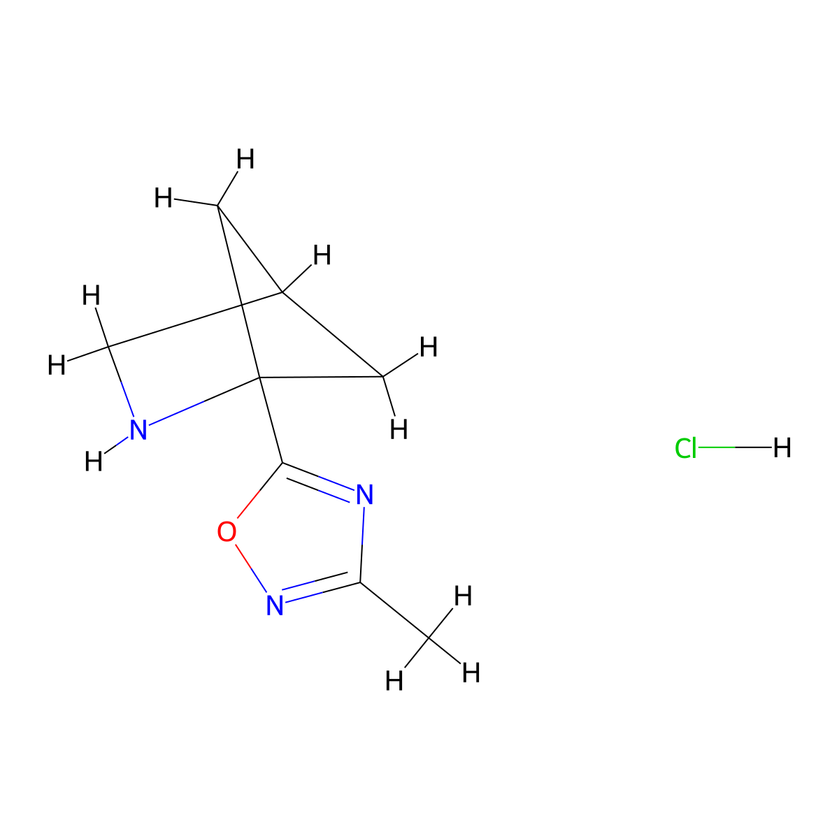 1-(3-Methyl-1,2,4-oxadiazol-5-yl)-2-azabicyclo(2.1.1)hexane hydrochloride molecular structure, CAS 2044713-65-5