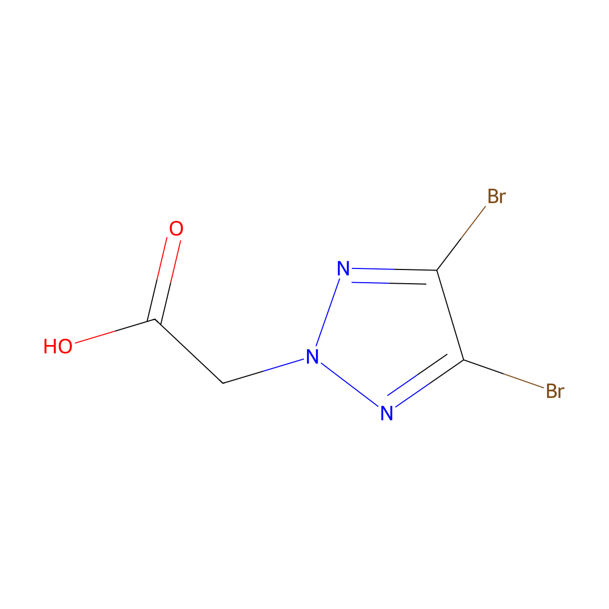 2-(dibromo-2H-1,2,3-triazol-2-yl)acetic acid molecular structure, CAS 2044713-71-3