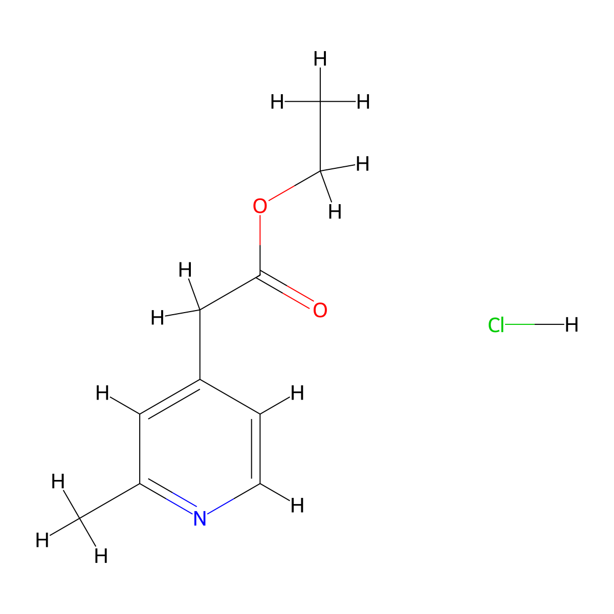 Ethyl 2-(2-methylpyridin-4-yl)acetate hydrochloride molecular structure, CAS 2044713-79-1