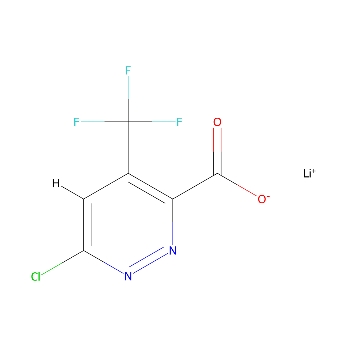 Lithium(1+) 6-chloro-4-(trifluoromethyl)pyridazine-3-carboxylate molecular structure, CAS 2044713-80-4