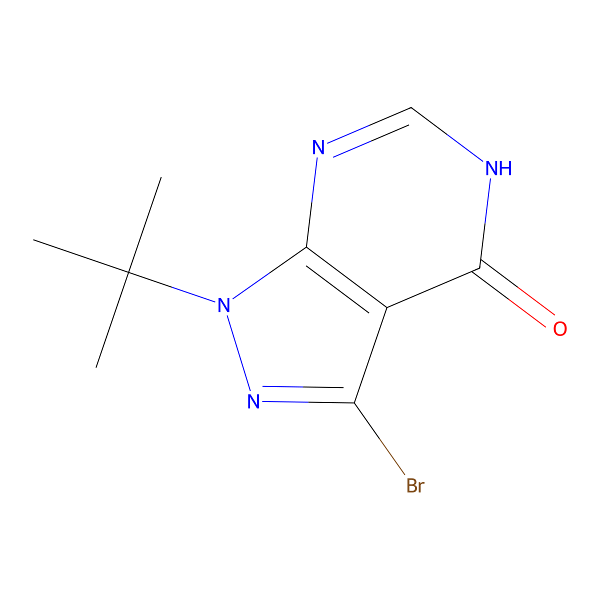 3-bromo-1-tert-butyl-1H-pyrazolo[3,4-d]pyrimidin-4-ol molecular structure, CAS 2044713-81-5