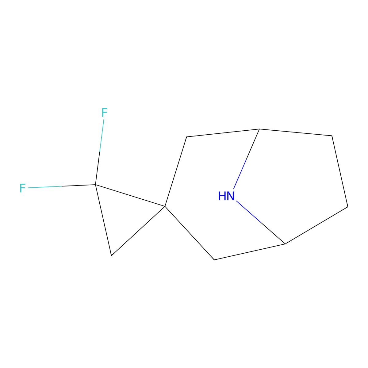 3',3'-Difluoro-8-azaspiro[bicyclo[3.2.1]octane-3,1'-cyclopropane] molecular structure, CAS 2044713-88-2