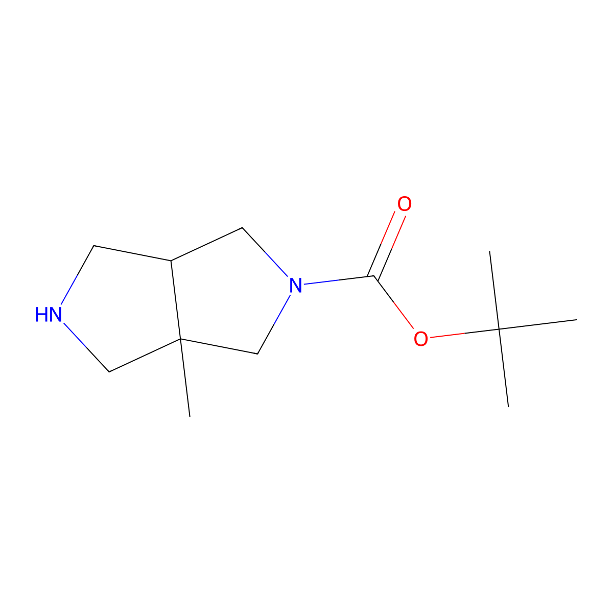 tert-Butyl 3a-methylhexahydropyrrolo[3,4-c]pyrrole-2(1H)-carboxylate molecular structure, CAS 2044713-96-2