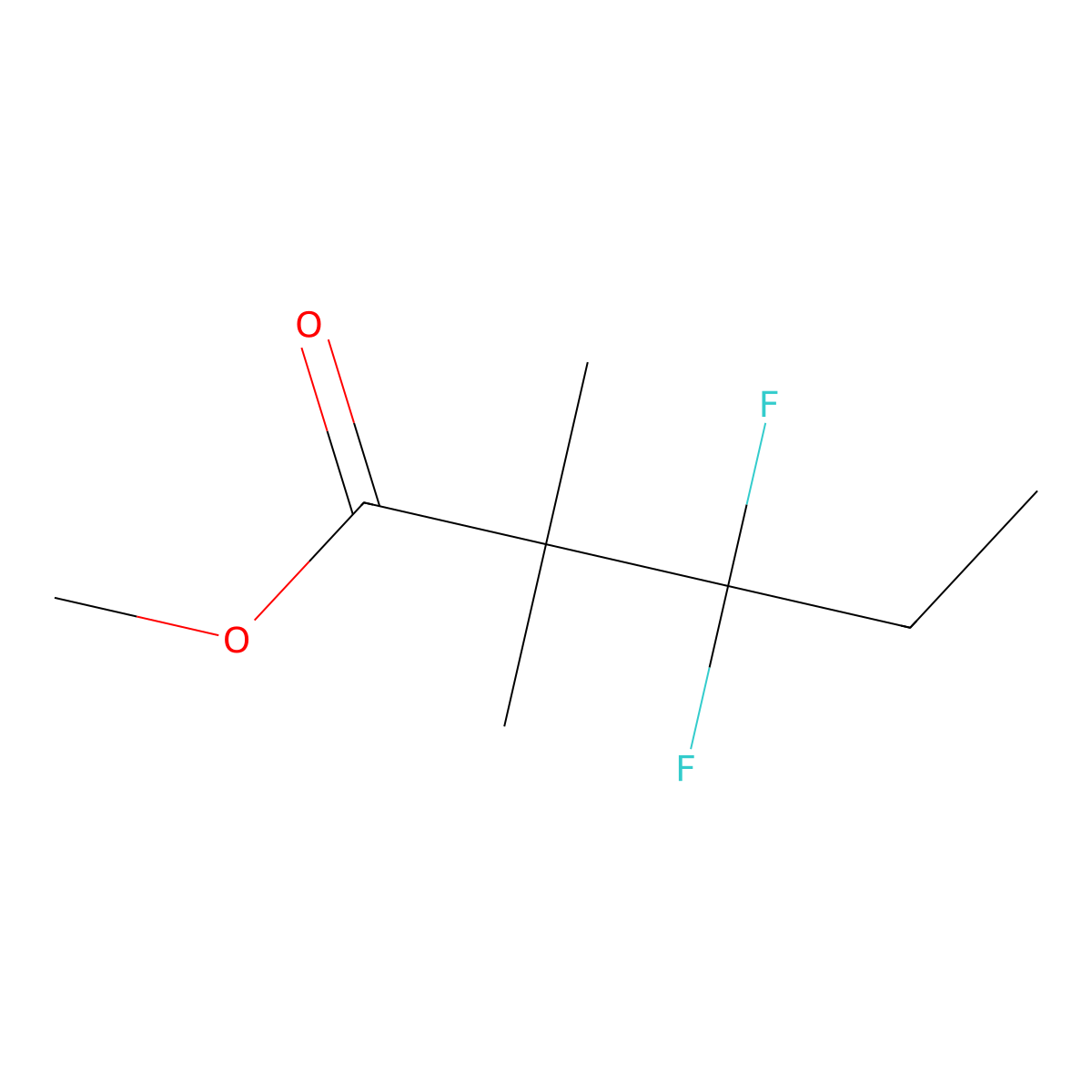 Methyl 3,3-difluoro-2,2-dimethylpentanoate molecular structure, CAS 2044714-02-3