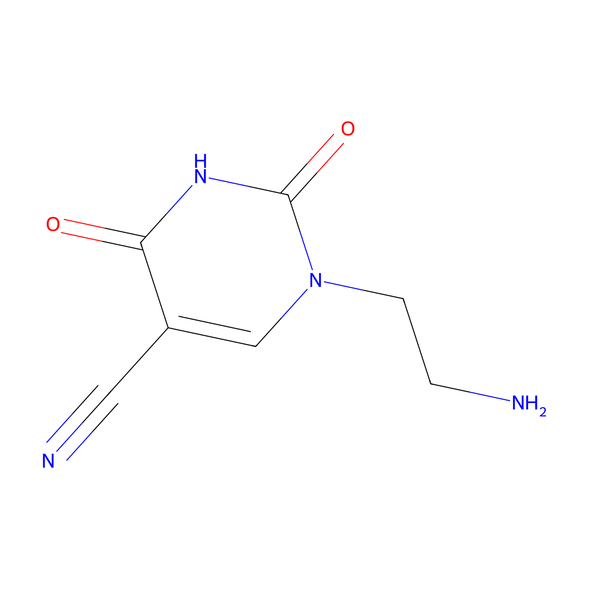 1-(2-Aminoethyl)-2,4-dioxo-1,2,3,4-tetrahydropyrimidine-5-carbonitrile molecular structure, CAS 2044714-03-4