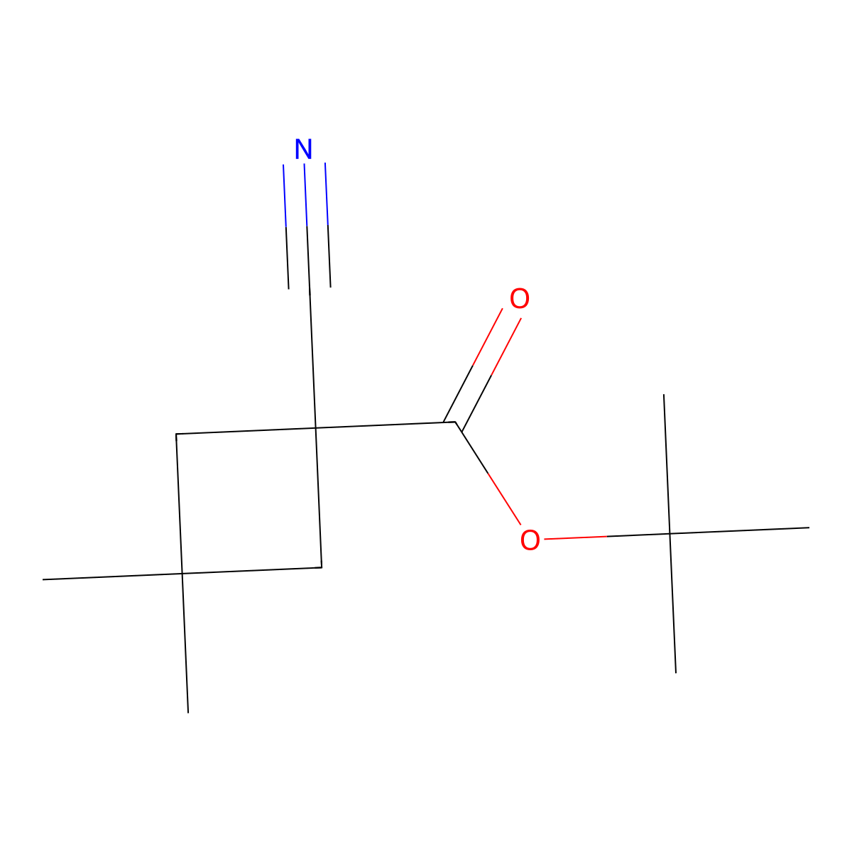Tert-butyl 1-cyano-3,3-dimethylcyclobutane-1-carboxylate molecular structure, CAS 2044714-05-6