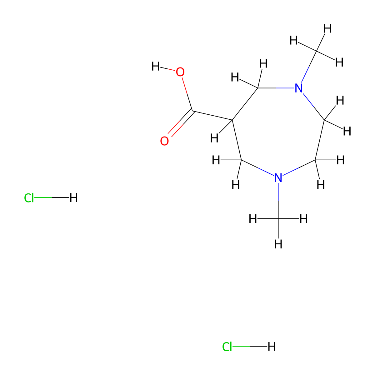 1,4-Dimethyl-1,4-diazepane-6-carboxylic acid dihydrochloride molecular structure, CAS 2044714-08-9