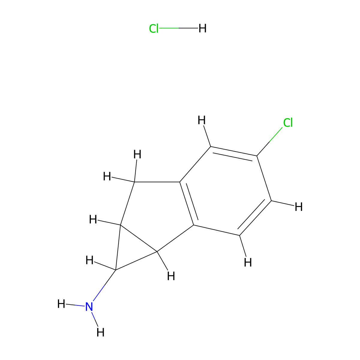 4-chloro-1H,1aH,6H,6aH-cyclopropa[a]inden-1-amine hydrochloride molecular structure, CAS 2044714-16-9