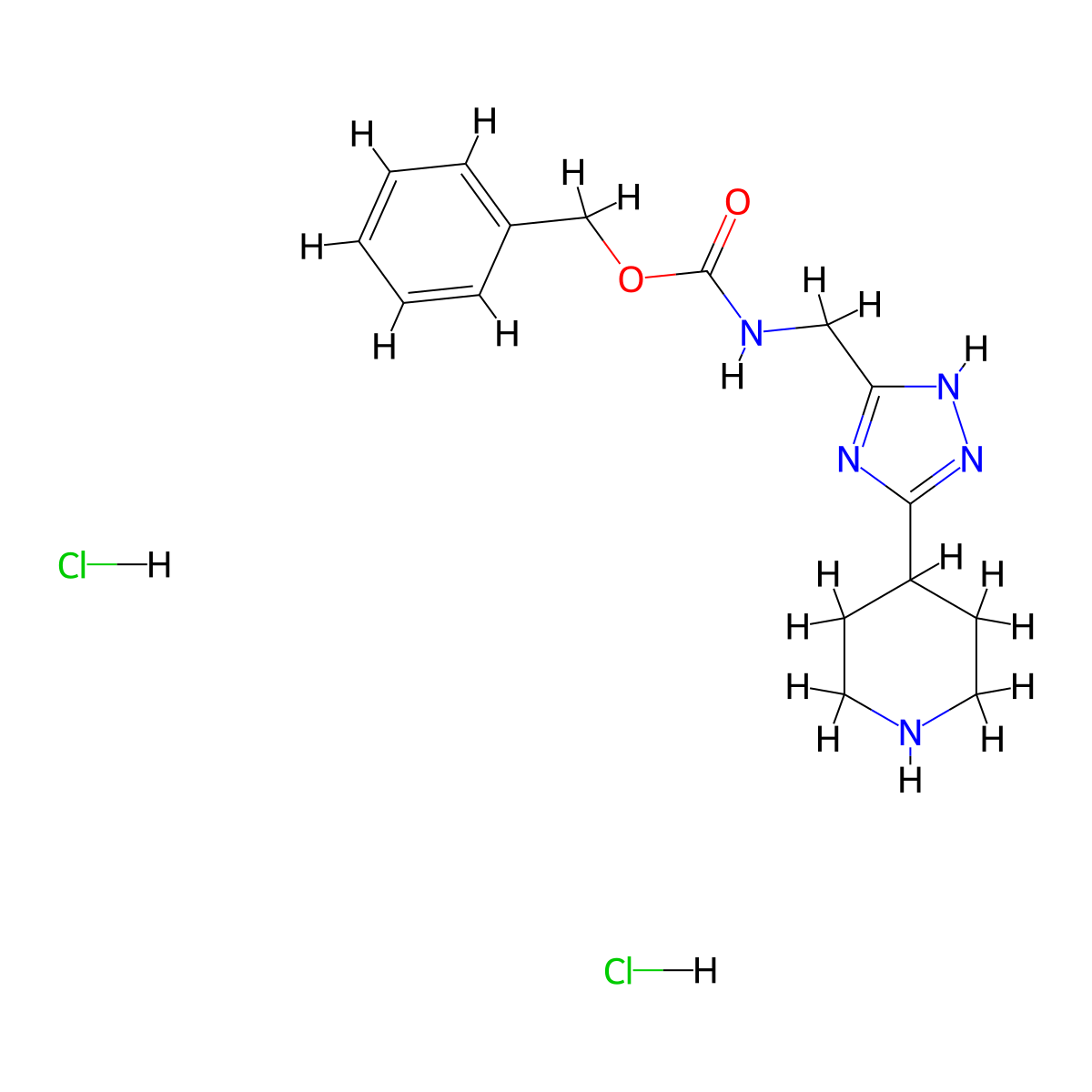 benzyl N-{[3-(piperidin-4-yl)-1H-1,2,4-triazol-5-yl]methyl}carbamate dihydrochloride molecular structure, CAS 2044714-25-0