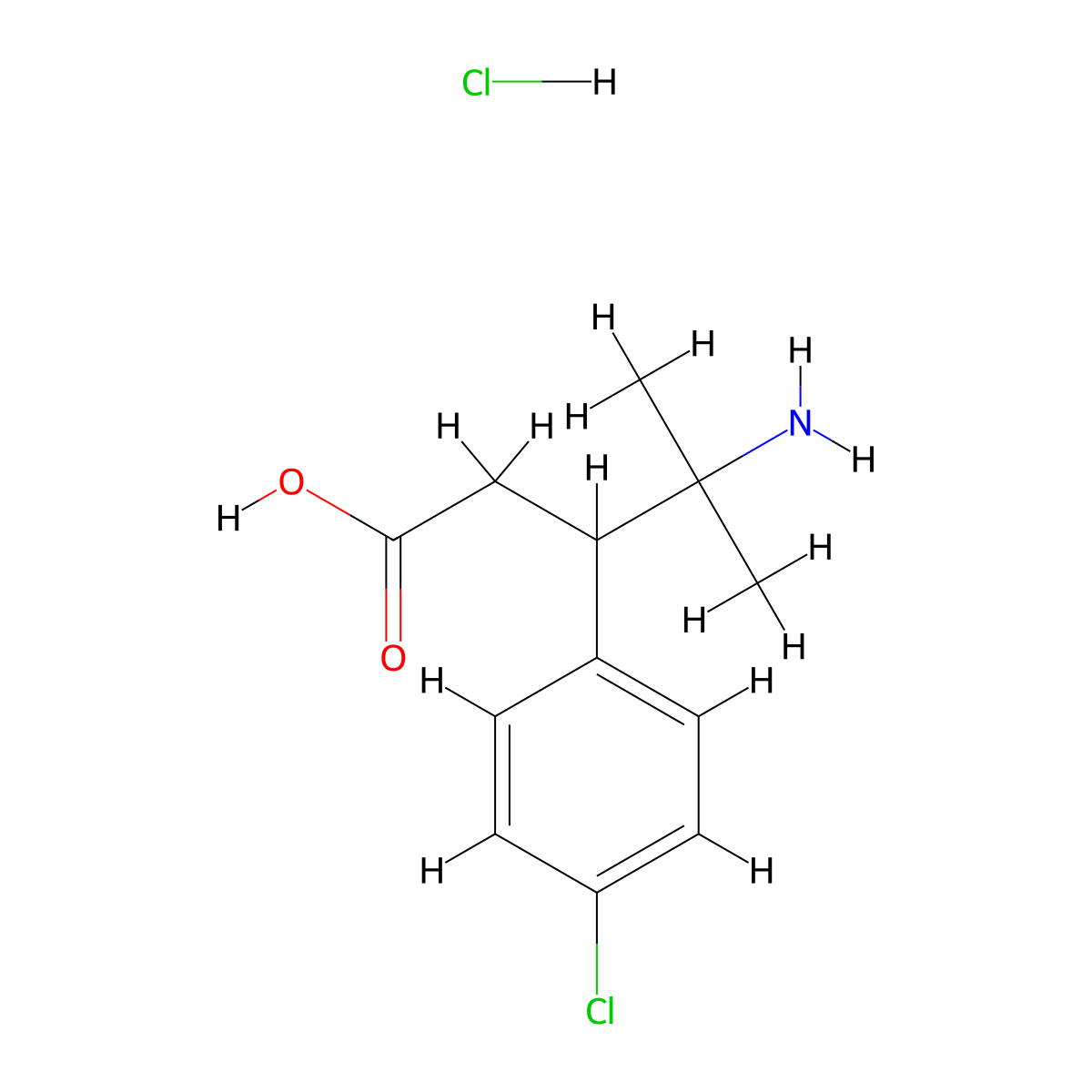 4-Amino-3-(4-chlorophenyl)-4-methylpentanoic acid hydrochloride molecular structure, CAS 2044714-28-3