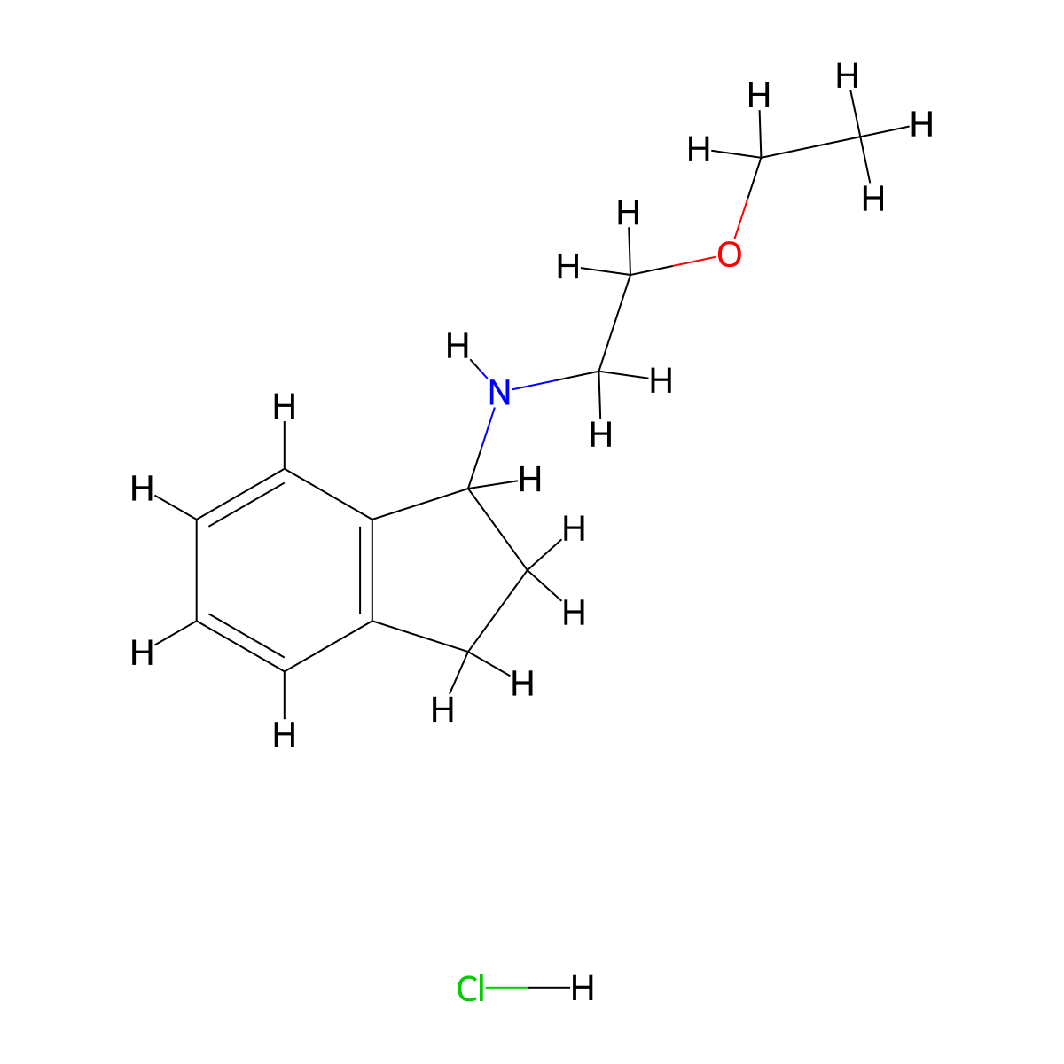 N-(2-ethoxyethyl)-2,3-dihydro-1H-inden-1-amine hydrochloride molecular structure, CAS 2044714-32-9