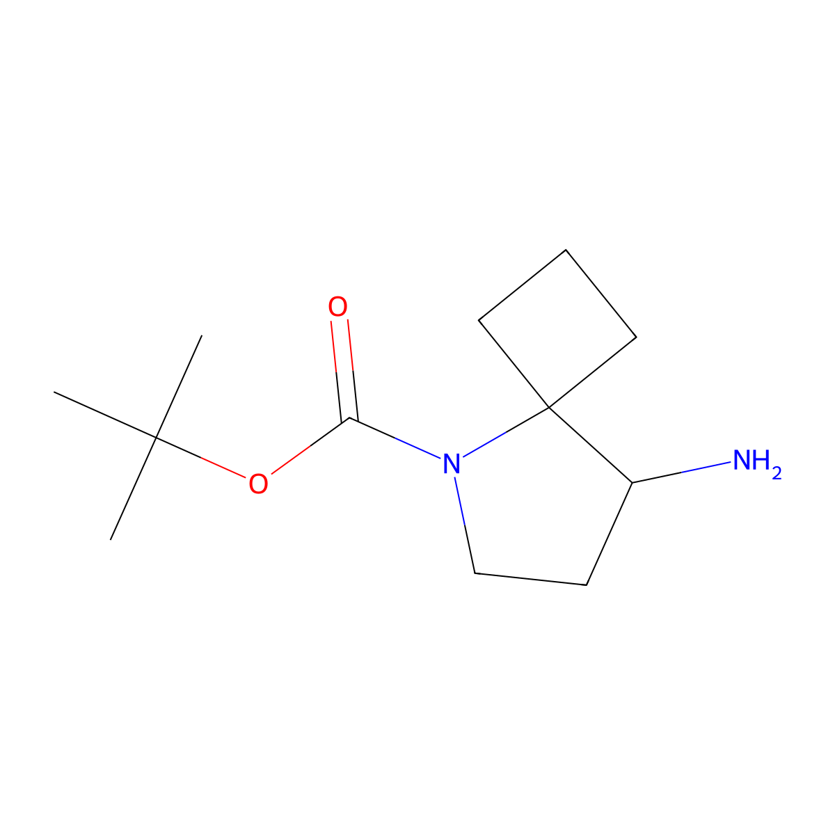 Tert-butyl 8-amino-5-azaspiro[3.4]octane-5-carboxylate molecular structure, CAS 2044714-40-9