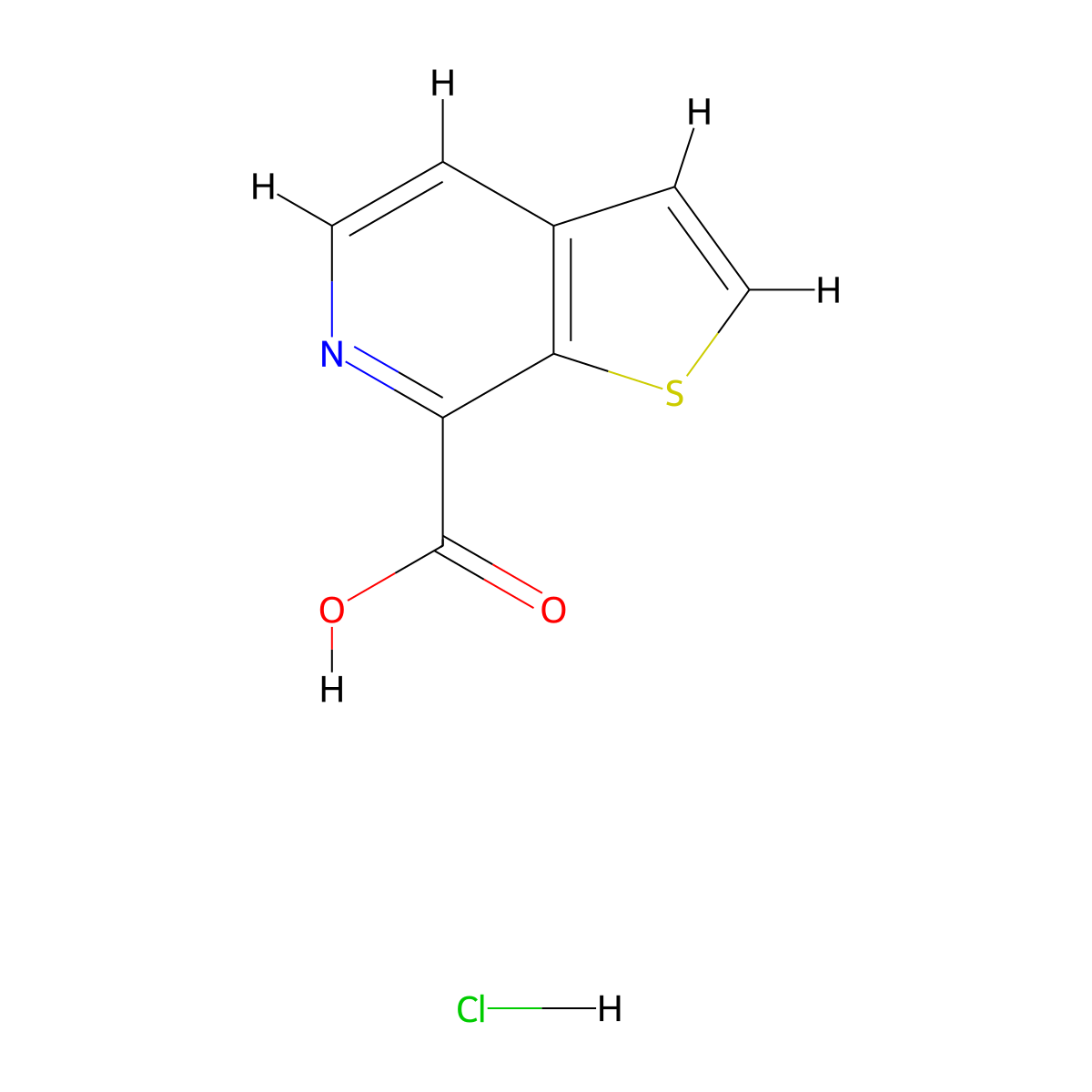 Thieno(2,3-c)pyridine-7-carboxylic acid hydrochloride molecular structure, CAS 2044714-45-4