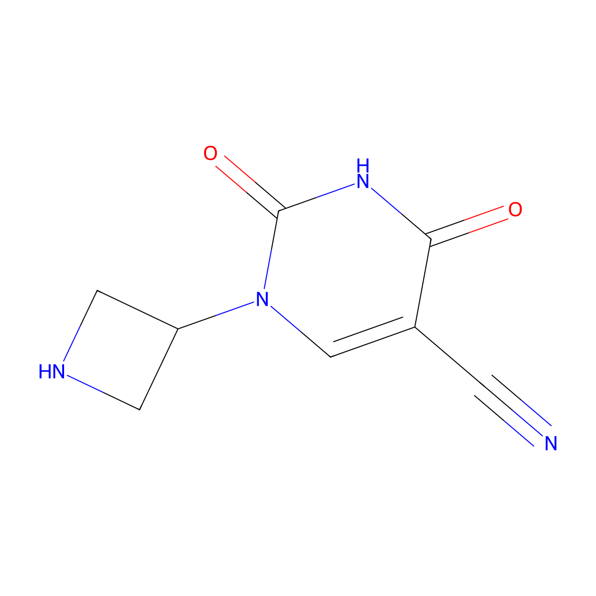 1-(Azetidin-3-yl)-2,4-dioxo-1,2,3,4-tetrahydropyrimidine-5-carbonitrile molecular structure, CAS 2044714-47-6
