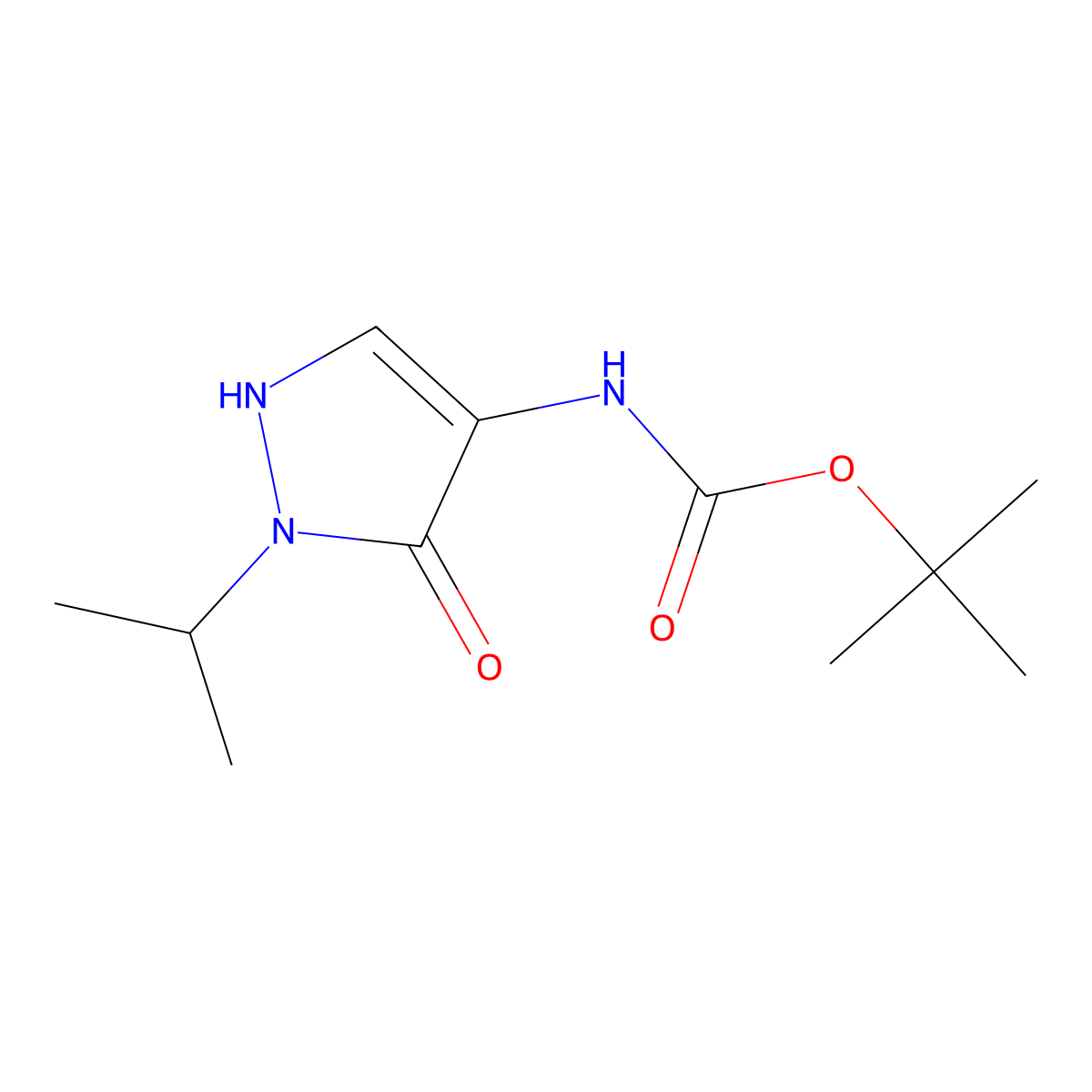 tert-Butyl N-[3-oxo-2-(propan-2-yl)-2,3-dihydro-1H-pyrazol-4-yl]carbamate molecular structure, CAS 2044714-50-1