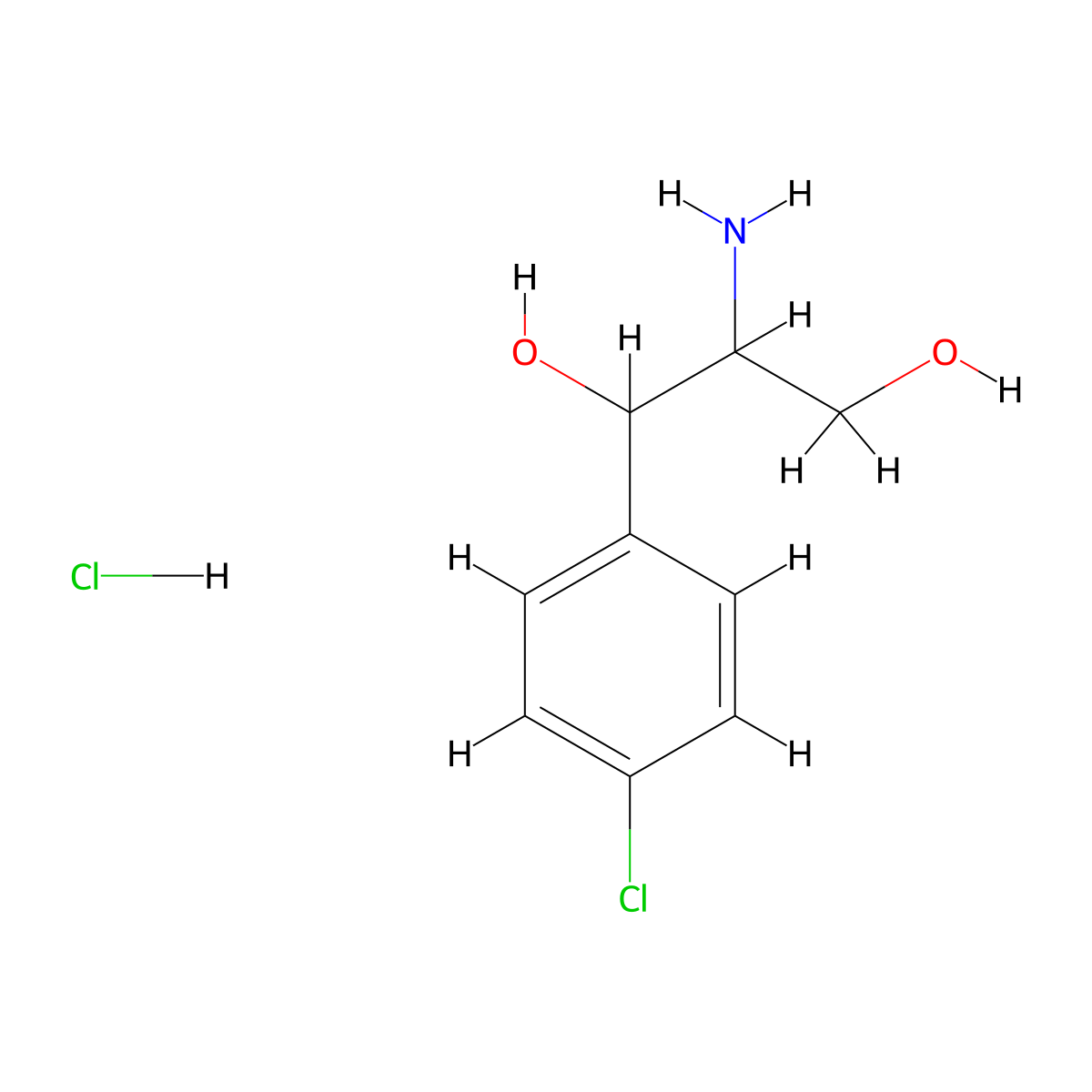 2-Amino-1-(4-chlorophenyl)propane-1,3-diol hydrochloride molecular structure, CAS 2044714-54-5