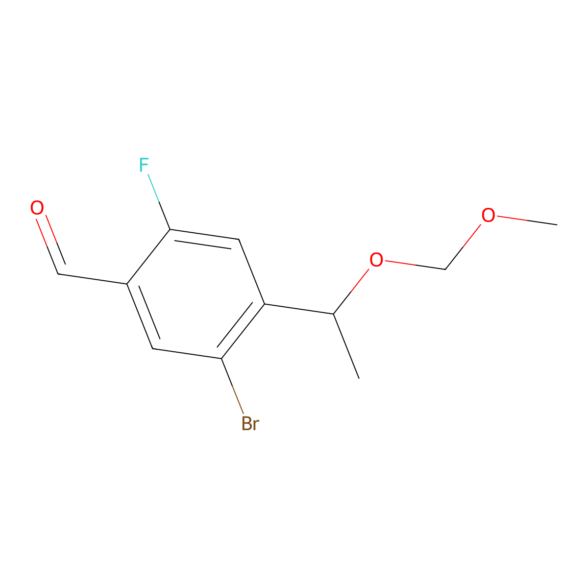 5-Bromo-2-fluoro-4-(1-(methoxymethoxy)ethyl)benzaldehyde molecular structure, CAS 2044714-57-8