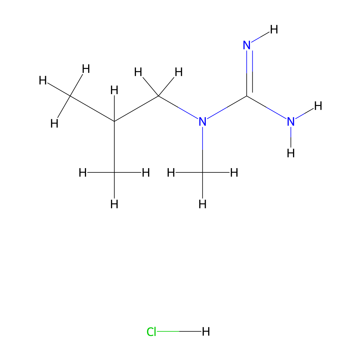 N-methyl-N-(2-methylpropyl)guanidine hydrochloride molecular structure, CAS 2044722-51-0