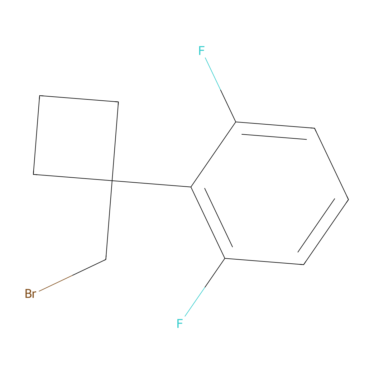 2-[1-(Bromomethyl)cyclobutyl]-1,3-difluorobenzene molecular structure, CAS 2044722-55-4
