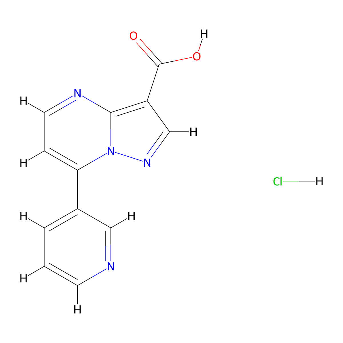7-(Pyridin-3-yl)pyrazolo[1,5-a]pyrimidine-3-carboxylic acid hydrochloride molecular structure, CAS 2044722-64-5