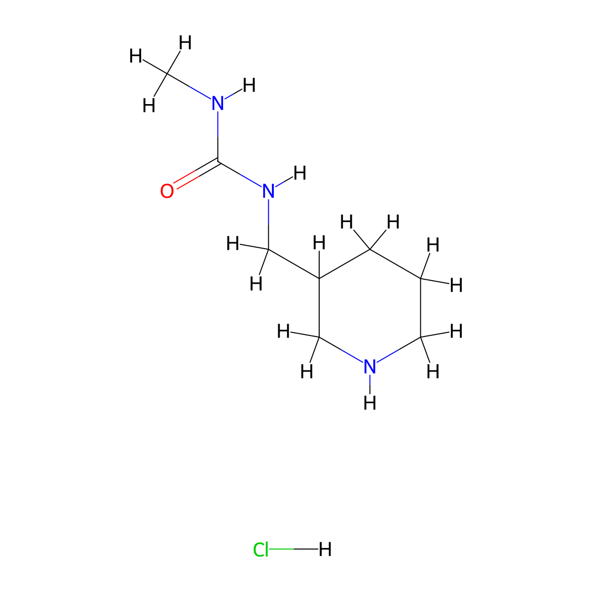 3-Methyl-1-[(piperidin-3-yl)methyl]urea hydrochloride molecular structure, CAS 2044722-68-9